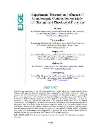 Más sobre Investigación Experimental sobre la Influencia de la Composición Granulométrica en la Resistencia y Reología del Suelo Arenoso
