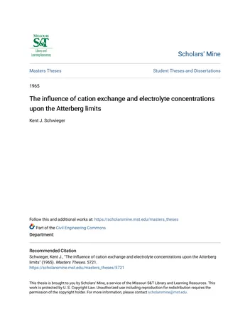 Más sobre La Influencia del Intercambio de Cationes y las Concentraciones de Electrolitos sobre los Límites de Atterberg.