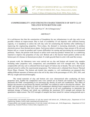 Más sobre Características de Compresibilidad y Resistencia de la Arcilla Blanda Tratada.