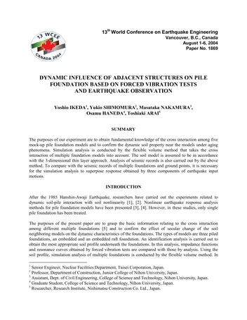 Más sobre Influencia Dinámica de Estructuras Adyacentes en la Fundación de Pilotes Basada en O