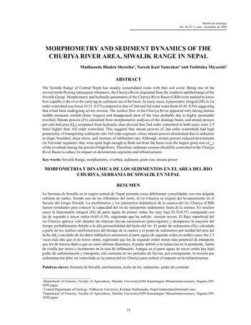 Más sobre Morfometría y Dinámica de Sedimentos del Área del Río Churiya, Siwalik en Nepal.