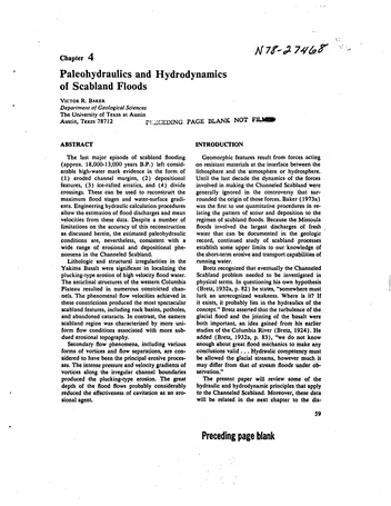 Más sobre Paleohidráulica e Hidrodinámica de las Inundaciones de Scabland.