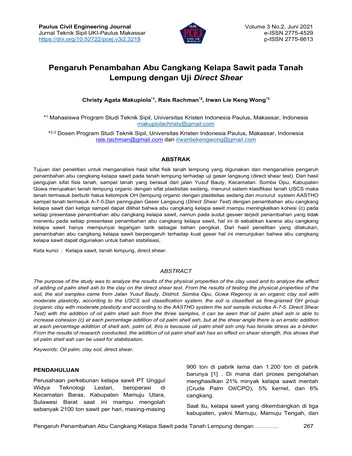 Más sobre Influencia de la Adición de Ceniza de Cáscara de Coco en el Suelo Arcilloso