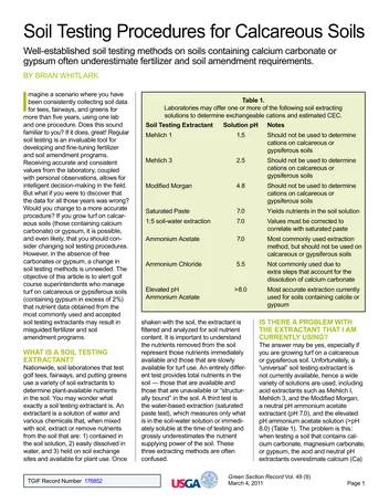 Más sobre Procedimientos de Pruebas de Suelo para Suelos Calcáreos.